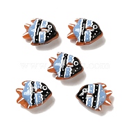 Handmade Lampwork Beads, Fish, Light Steel Blue, 17.5~18x22.5~23x10~10.5mm, Hole: 1~1.2mm(LAMP-G162-02B)