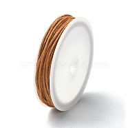 6.8M Waxed Cotton Cords, Multi-Ply Round Cord, Macrame Artisan String for Jewelry Making, Sienna, 1mm, about 7.44 Yards(6.8m)/Roll(YC-YW0001-03-290)