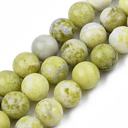 Natural Yellow Mustard Jasper Beads Strands, Round, 10~10.5mm, Hole: 1.2mm, about 36pcs/strand, 15.5 inch(G-Q462-10mm-39)