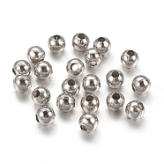 304 Stainless Steel Spacer Beads, Round, Stainless Steel Color, 5mm, Hole: 2mm(X-STAS-I020-08)