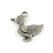 Tibetan Style Zinc Alloy Pendants, Lead Free & Cadmium Free, Duck, Antique Silver, 19.8x19.5x2mm, Hole: 2mm, about 769pcs/1000g(TIBEP-R334-054AS-RS)