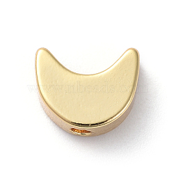 Brass Beads, Long-Lasting Plated, Moon, Real 18K Gold Plated, 5.4x6.9x3mm, Hole: 1mm(X-ZIRC-G160-01G)