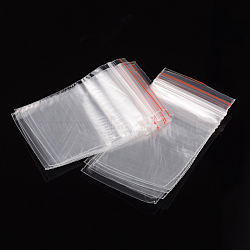 Plastic Zip Lock Bags, Resealable Packaging Bags, Top Seal, Rectangle, Clear, 6x4cm, Unilateral Thickness: 0.04mm(X-OPP01)