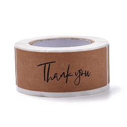 Self-Adhesive Paper Gift Tag Youstickers, Rectangle Thank You Stickers Labels, for Small Business, Peru, 2.9x6x0.01cm, 120pcs/roll(DIY-A023-01L)