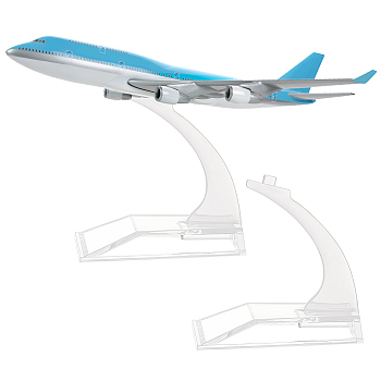 2Pcs Plastic Aircraft Bracket, Tabletop Display Easels for Model Airplane Holder, Clear, 5.2x6.4x6.5cm