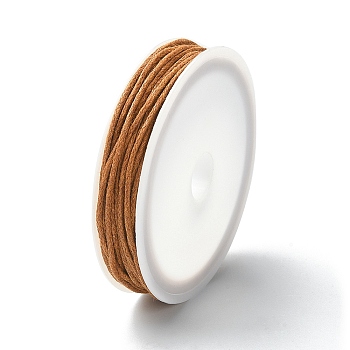 6.8M Waxed Cotton Cords, Multi-Ply Round Cord, Macrame Artisan String for Jewelry Making, Sienna, 1mm, about 7.44 Yards(6.8m)/Roll