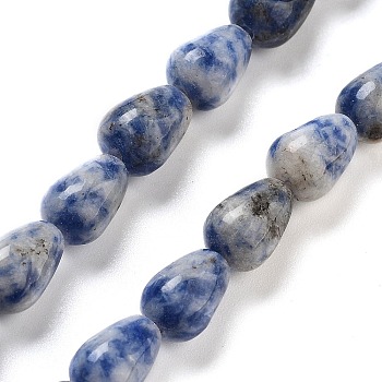 Natural Blue Spot Jasper Beads Strands, Teardrop, 9x6mm, Hole: 1.2mm, about 44pcs/strand, 15.75''(40cm)