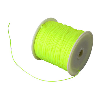 Braided Nylon Thread, Chinese Knotting Cord Beading Cord for Beading Jewelry Making, Green Yellow, 0.8mm, about 100yards/roll