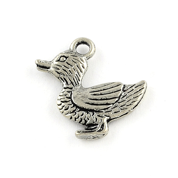 Tibetan Style Zinc Alloy Pendants, Lead Free & Cadmium Free, Duck, Antique Silver, 19.8x19.5x2mm, Hole: 2mm, about 769pcs/1000g