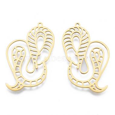 Real 18K Gold Plated Snake 201 Stainless Steel Pendants