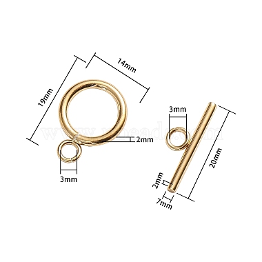 Vacuum Plating 304 Stainless Steel Ring Toggle Clasps(STAS-CJ0001-46)-2