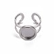 201 Stainless Steel Cuff Pad Ring Settings(STAS-S080-040A-P)-2