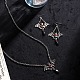 Plastic Bat with Teardrop Pendant Necklace & Dangle Earrings(SJEW-G081-01AS)-8