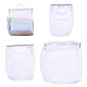 3pcs 3 styles sacs &agrave; linge en maille polyester avec fermeture &eacute;clair et poign&eacute;es(ABAG-TA0002-19)-1