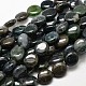 Flat Round Natural Moss Agate Bead Strands(G-L291-11)-1