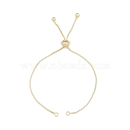 Brass Box Chains Slider Bracelet Making with Tiny Ball Charms, Nickel Free, Real 18K Gold Plated, 23x0.1cm, Hole: 2mm(BJEW-N021-02)