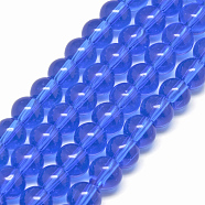4mm Royal Blue Round Glass Crystal Beads Strands Spacer Beads, 4mm, Hole: 0.5mm, about 84pcs/strand, 13 inch(X-GR4mm22Y)