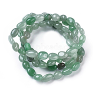Natural Green Aventurine Bead Stretch Bracelets, Tumbled Stone, Nuggets, Inner Diameter: 2~2-1/4 inch(5.2~5.6cm)(BJEW-K213-03)