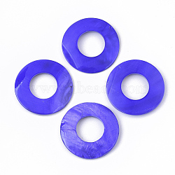 Spray Painted Freshwater Shell Pendants, Donut, Mauve, 50x3mm, Hole: 23.5mm(SHEL-S276-56B-04)