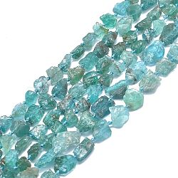Raw Rough Natural Apatite Beads Strands, Nuggest, 9~15x5~10x4~9mm, Hole: 1mm, about 28~38pcs/strand, 15.55 inch(39.5cm)(G-F715-076)