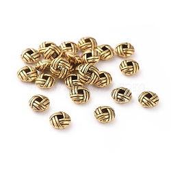 Tibetan Style Spacer Beads, Lead Free & Cadmium Free, Donut, Antique Golden Color, Size: about 6mm in diameter, 3.2mm thick, hole: 1.5mm(X-GAA160)