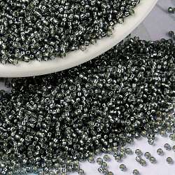 MIYUKI Round Rocailles Beads, Japanese Seed Beads, 15/0, (RR21) Silverlined Gray, 1.5mm, Hole: 0.7mm, about 5555pcs/10g(X-SEED-G009-RR0021)