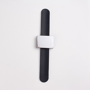 Magnetic Silicone Wrist Strap Bracelet, for Hold Metal Bobby Pins and Clips, Black, 9-1/2 inch(24cm), 28mm