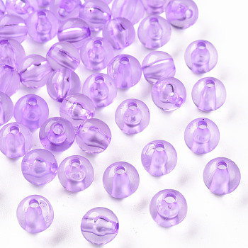 Transparent Acrylic Beads, Round, Lilac, 8x7mm, Hole: 2mm, about 1745pcs/500g