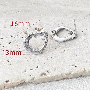 Platinum Teardrop Brass Stud Earring Findings