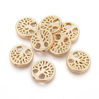 18mm Flat Round Alloy Beads