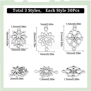 90Pcs 3 Styles Tibetan Style Alloy Connector Charms(FIND-SC0007-88)-2