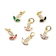 Brass Micro Pave Cubic Zirconia Charms(KK-A156-10G-RS)-1