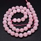 Round Natural Grade AA Madagascar Rose Quartz Beads Strands(G-F222-41-6mm)-3