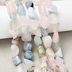 Natural Morganite Beads Strands, Nuggets, Tumbled Stone, 8~11x6.5~10x5.5~8.5mm, Hole: 1mm, about 22~23pcs/strand, 7.87''(20cm)(G-B161-B07)