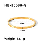 304 Stainless Steel Pave Cubic Zirconia Bangles, Hinged Bangles for Women, Clover, Golden, Inner Diameter: 2-3/8 inch(6.1cm)(FS-WG09E60-33)