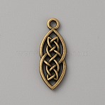 Alloy Pendants, Irish Knot Charm, Antique Bronze, 26x9.5x2mm, Hole: 1.8mm(FIND-WH0126-300AB)