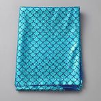 Fish Scale Pattern Polyester Fabric, Garment Accessories, Dark Turquoise, 1000x1500x0.2mm(DIY-WH0504-747A)