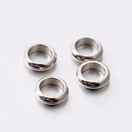 201 Stainless Steel Ring Spacer Beads, Stainless Steel Color, 5x1.5mm, Hole: 3.5mm(STAS-E082-12)