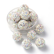 Polymer Clay Rhinestone Beads, Grade A, Round, PP15, Crystal AB, 12mm, Hole: 2mm, PP15(2.1~2.2mm)(RB-C1438-12mm-A28)