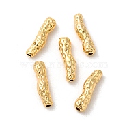 Brass Beads, Textured, Tube, Real 18K Gold Plated, 19.5x5x5mm, Hole: 1.6mm(KK-M270-21G)