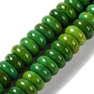 Natural Howlite Beads Strands, Dyed, Disc, Yellow Green, 6.5x3mm, Hole: 0.5mm, about 128pcs/strand, 14.57''(37cm)(G-E604-G02-A)