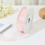 18M Iridescent Polyester Organza Ribbons, Garment Accessories, Gift Packaging, Pink, 1-1/8 inch(30mm), about 19.69 Yards(18m)/Roll(PW-WG17147-02)