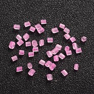 11/0 Two Cut Glass Seed Beads, Hexagon, Inside Colour, Fushia, Size: about 2.2mm in diameter, about 37500pcs/Pound(CSDB138)