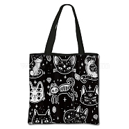 Gothic Printed Polyester Shoulder Bags, Square, Cat Shape, 71.5cm, Bag: 395x395cm(PW-WG68108-11)
