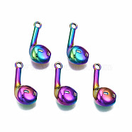 Rainbow Color Alloy Pendants, Cadmium Free & Nickel Free & Lead Free, Earphone, 21x9x6mm, Hole: 1.8mm(PALLOY-N163-103-NR)