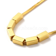 Rack Plating Brass Cube Beads Pendant Necklace with Round Snake Chains for Women, Cadmium Free & Lead Free, Real 18K Gold Plated, 16.29 inch(41.4cm)(NJEW-B082-04)