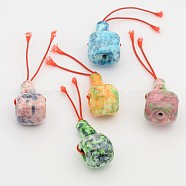 3 Hole Guru Ocean White Jade Beads, T-Drilled Beads, Buddha, Mixed Color, 30x18x18mm(X-G-P069-14)