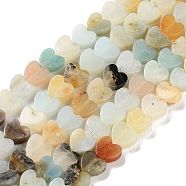 Natural Flower Amazonite Beads Strands, Heart, 6x6x3mm, Hole: 1mm, about 69~71pcs/strand, 14.57''~14.96''(37~38cm)(G-M403-A34-02)