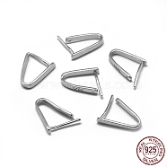 Rhodium Plated 925 Sterling Silver Pendant Bails, with S925 Stamp, Ice Pick & Pinch Bails, Platinum, 12x2mm, Pin: 0.6mm, Inseam Length: 10mm(X-STER-L057-080A-P)
