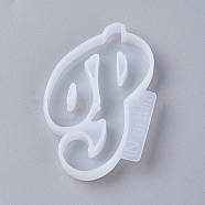 Letter DIY Silicone Molds, For UV Resin, Epoxy Resin Jewelry Making, Letter.P,  62x42x8mm, Inner Diameter: 60x31mm(X-DIY-I034-08P)